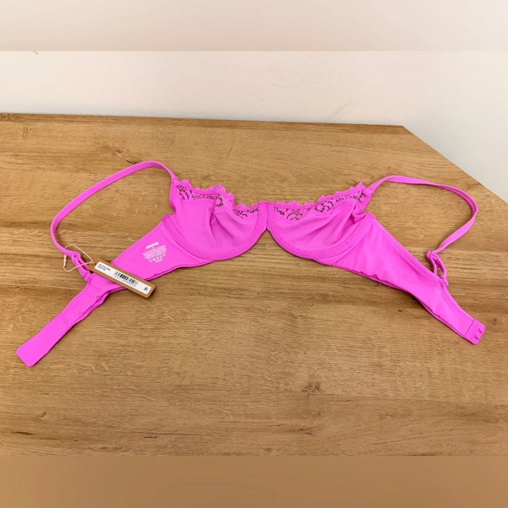SKIMS Fits Everybody bra and thong set- color Neon Orchid - NWT - Picture 6 of 12